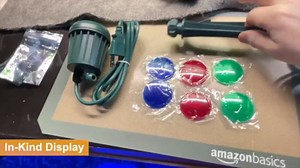 Christmas Spotlight Outdoor, 2700K Warm White LED Landscape Spot Lights with RGB 3 Lenses, IP67 Waterproof, 120V Plug-in, Holiday & Everyday Decor for Yard Garden Lawn Tree (2 Pack, Green)