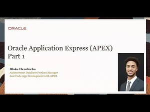 Oracle Application Express Part 1
