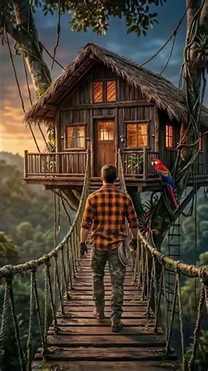 POV: Forest Cabin Life 🦜 Parrot Sounds & Fireplace Wood ASMR 🔥