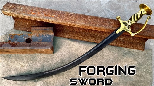 I turned a rusty railway track into a sword 🗡️