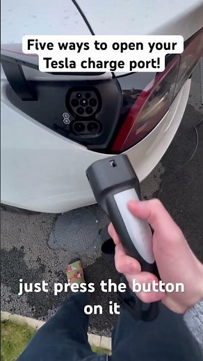 Fve easy ways to open your Tesla charge port! #tesla #teslamodel3 #teslamodely
