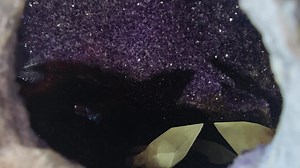 737K views · 35K reactions | Amethyst is mined in solid basalt, when they discover a cavity they will drill an exploration hole and insert a camera to decide if the piece is worth excavating whole or broken into pieces, this is an example of what the miners will find. | Collectors Corner Garden World. | Facebook