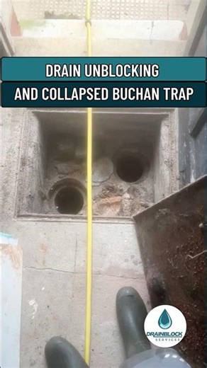 Drian Unblocking and Collapsed Buchan Trap - short #shorts #drainunblocking