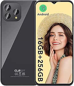 CUBOT P80 Unlocked Cell Phone,16GB RAM+256GB ROM,MT8788 Octa-core Android 13 Mobile Phone,6.58" FHD+ Display,5200mAh 2-Day Battery,48MP+24MP Camera,4G Dual Sim Smartphone with headphone,NFC (Black)