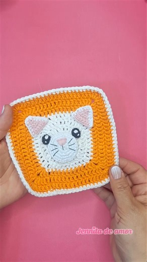 Granny Gatito tutorial gratis en mi canal Aprende junto a Jennita de Amor #crochet #granny #cat