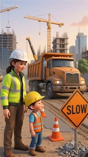 Bé Học Tiếng Anh Biển Báo Công Trường 🚧 | Stop, Danger, Keep Out, Slow | English for Kids
