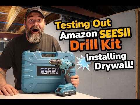 TESTING AMAZON DRILL KIT INSTALLING DRYWALL - DIY