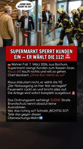 SUPERMARKT SPERRT KUNDEN EIN — ER WÄHLT DIE 112! 🚨