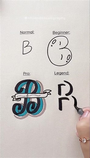 4 Ways to Write the Letter B 💙 #nhuandaocalligraphy