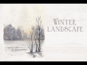 Quick Watercolor Winter Scene | Forest & Snow Painting Tutorial