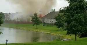 House caught on fire after lightning strike