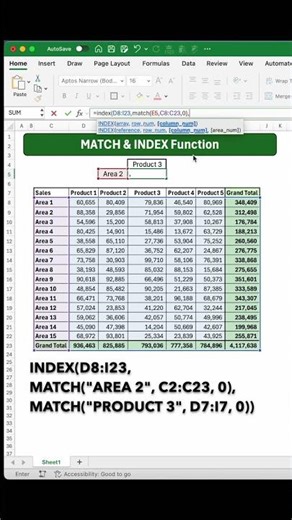 Quick Excel Lookup with INDEX + MATCH! ind Any Number FAST! ⚡ #excel #exceltips
