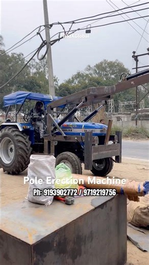 9 Jack Pole Master, Pole Digger Crane Mounted Machine, Pole Erection Machine #jcb #electrical