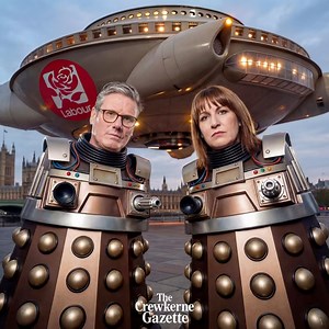 Dalek Keir Starmer and Dalek Rachel Reeves hover above Parliament in a mothership. Keir screeches he’ll shut down X and captures Grok from Elon Musk, but his plan spectacularly backfires. {parody/satire} | The Crewkerne Gazette