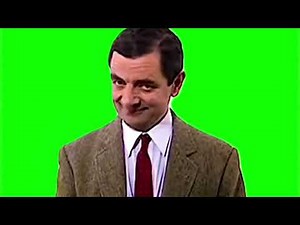 Mr bean smiling meme green screen