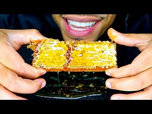 ASMR HONEYCOMB HONEY BEE *STICKY BIG BITES RAW HONEY* EATING BIG LIPS SOUNDS NO TALKING MUKBANG
