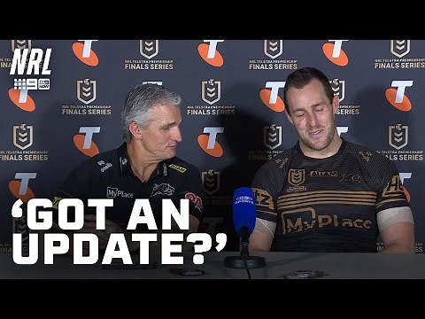 Ivan Cleary gets a live update from Isaah Yeo: NRL Presser | NRL on Nine