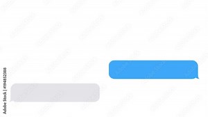 typing text message, sending messages using mobile chat, message bubble for custom text on white screen, 4K seamless loop animation Stock Video