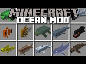 Minecraft OCEAN MOD / PLAY WITH FISH IN THE SEA AND CATCH THEM TO EAT!! Minecraft