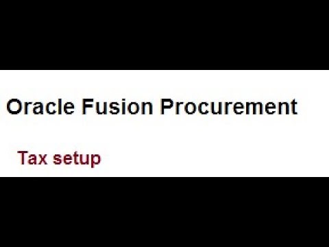 Oracle Fusion Purchase Order Tax calculations