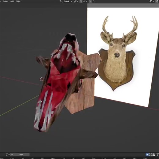 62K views · 439 reactions | Check out this creepy Evil Dead-inspired deer head prop created by Cayden "Is This A Mug" Bullock for his upcoming PS1-style multiplayer horror game. See how the model was made and animated in Blender: https://80.lv/articles/check-out-this-evil-dead-inspired-deer-head-made-for-a-ps1-style-horror-game/ | 80 Level | Facebook