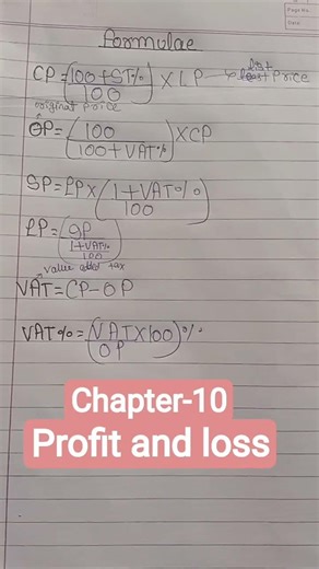 Profit and loss formulae😀😃 #viral #education #maths
