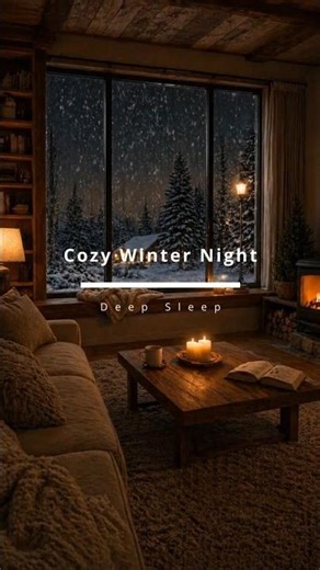 Cozy Snowstorm Night ❄️ Window Snow Sounds for Deep Sleep & Relaxation