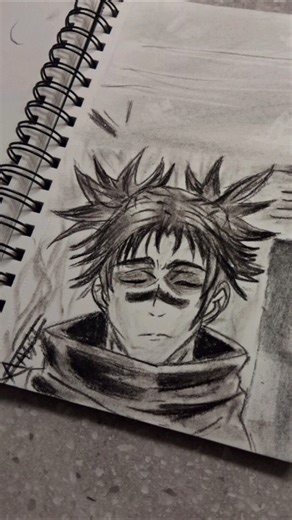 Drawing Choso from Jujutsu Kaisen using charcoal| Day-51 Drawing Everyday #art #jjk #choso