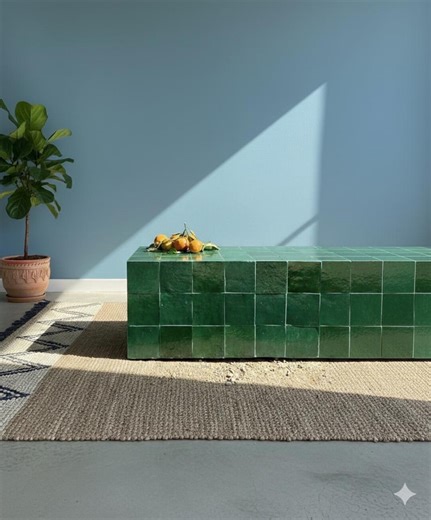 Bespoke Moroccan Zellige Coffee Table – Architectural Tile Table – Custom Size & Color – Handmade in Morocco - Etsy