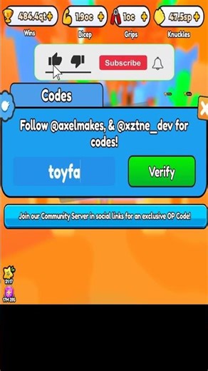 *NEW* CODES FOR ARM WRESTLE SIMULATOR IN ROBLOX!