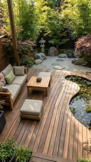 A River… On a Deck?! #homedesign #interiordesign #rustic
