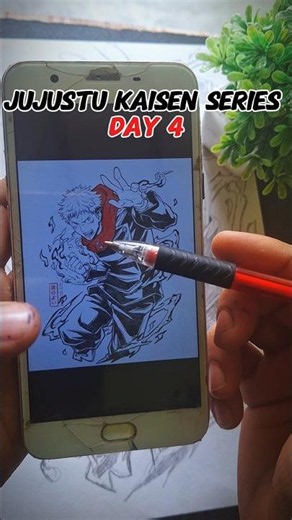Drow Yuji Itadori 🎨||for jjk season ✨️|| Day 4 || #shorts #anime #yujiitadori