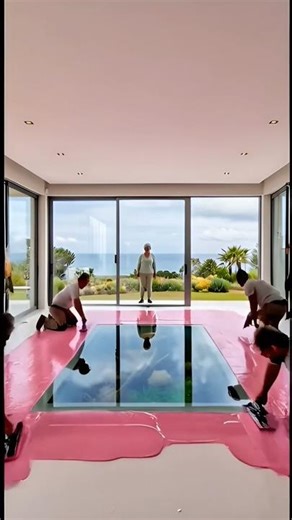 Luxury Living Room Renovation | Aquarium-Themed Epoxy Floor