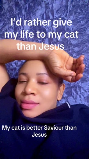 My cat is a better savior and protector than Jesus ever would be..#jesus #church #cats #religion #Alien