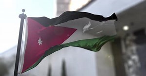 Realistic Jordanian Flag Waving in Sunlight Animation