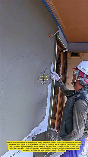 Professional Wall Skim Coating Process | Smooth Cement Wall Finishing