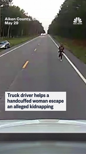 A truck driver was on the road in South Carolina when he saw a woman in handcuffs running down the road, looking for help after escaping a man’s car. That man is now facing charges.