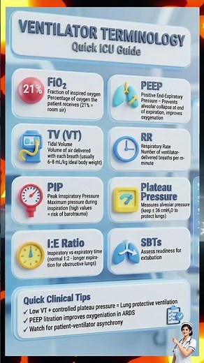 Ventilator Basics for ICU | FiO₂, PEEP, VT, RR | Nursing#Ventilator#Ventilator#NursingExam#FiO2#PEEP