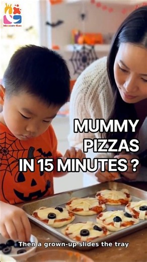 Can Your Kid Make This Halloween Dinner? 🎃 Easy Mini Mummy Pizzas