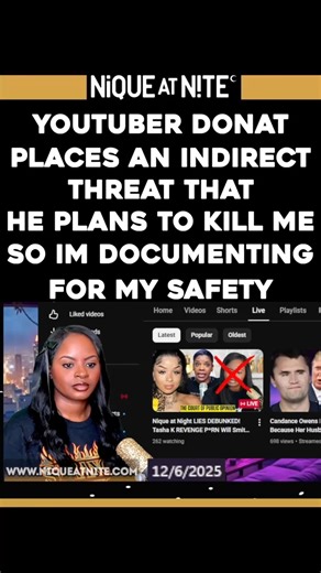 Nique At Nite on Instagram: "After covering a youtuber has a restraining order filed on donat. I made a video about it on my youtube where i allowed him to say his side and tried to stay neutral. Even though I was neutral because i didnt cosign his lies he has now flipped on me with several videos. His latest video he subliminally sends threats that he plans to shoot me so I am documenting this for my safety"
