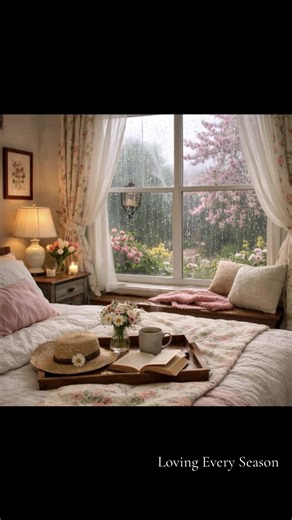 A spring shower, a gentle breeze and a good book. Life is good friends. #fyp #cozyvibes #cottagecore #spring #cozy