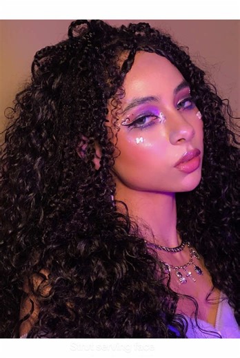 Curly Hairstyles and Graphic Liner Makeup Techniques