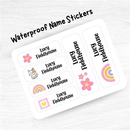 Waterproof Name Stickers – Custom Personalised Labels - Etsy Australia