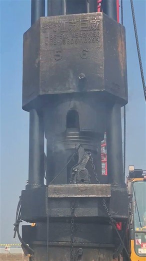 spun pile D500 and diesel hammer guide rod
