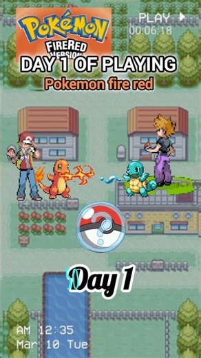 DAY 1 of playing Pokemon fire 🔥 Red ♥️