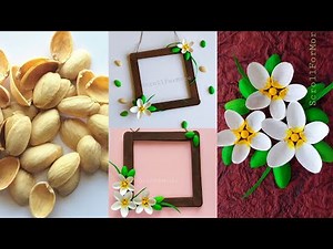 Pista Shell Craft - Plumeria Flower | DIY Pistachio Wall Decor & Photo Frame [ 3 ways ]