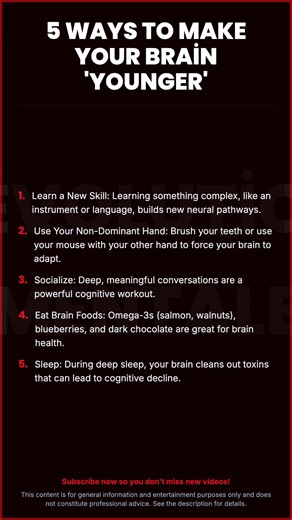 5 Ways to Make Your Brain 'Younger'\n\nLearn a New Skill: Learning somet...