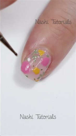 Cute Pink, Yellow and White Floral Nail Art Tutorial #shorts