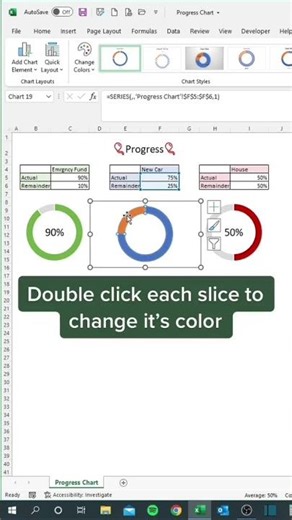 Create a Progress Bar in Excel in Seconds 🔥 | Excel Dashboard Trick #Shorts #viral #tech #trick