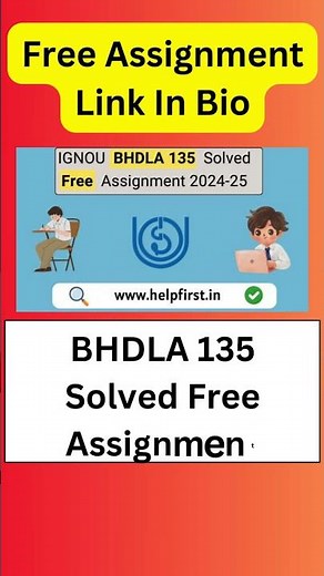 IGNOU BHDLA 135 Solved Free Assignment 2024-25 #ignou #ignouassignment #helpfirst